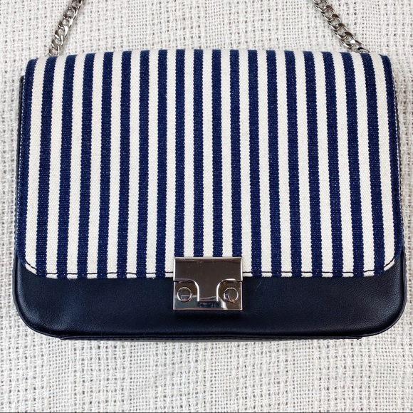 NWOT LOEFFLER RANDALL Striped Lock Crossbody Bag - Picture 3 of 6